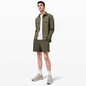 NWOT Lululemon Airing Easy Overshirt Heathered Medium Olive Size Large